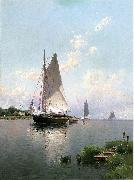 Alfred Thompson Bricher Blue Point, Long Island oil painting artist